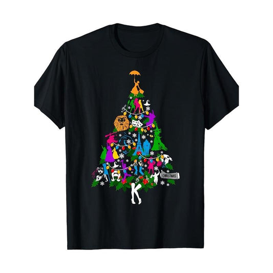 Broadway Musical Theater Christmas Tree T-Shirt-220g 100% Cotton made in usa