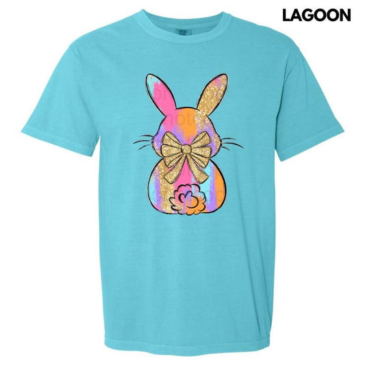Brushstroke Faux Glitter Bunny Comfort Colors T-Shirt