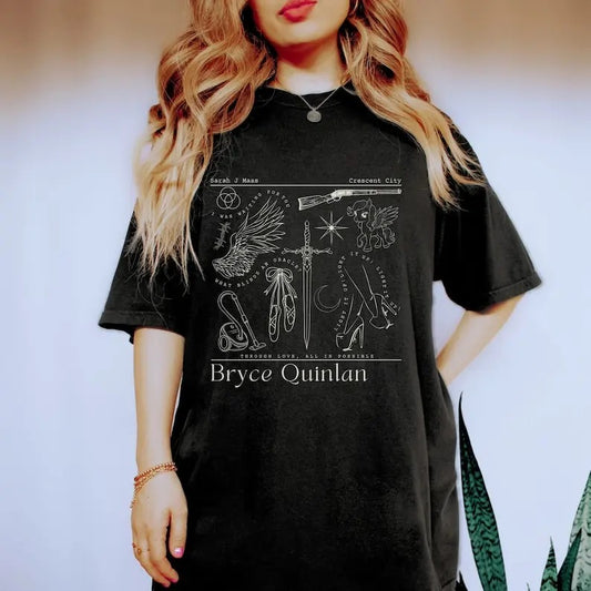 Bryce Quinlan Crescent City Merch Sarah J Maas Crescent City SJM Merch Sarah J Maas Merch Bookstagram Crescent City Shirt Memento Mori