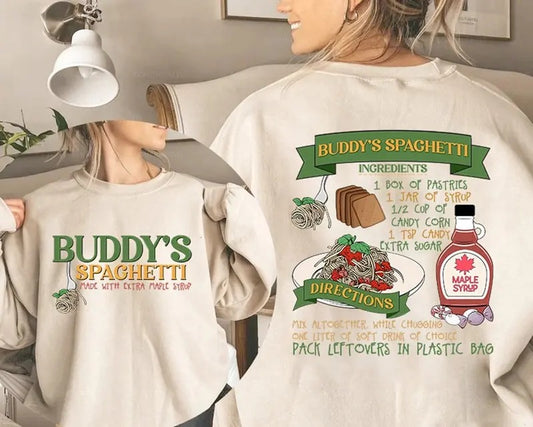 Buddy Elf Buddy's Spaghetti Elf Shirt, Buddy The Elf Christmas Shirt, Elf Christmas Sweatshirt, Santa I Know Him, Christmas Movies Shirts Christmas Gift Idea 2024, Gift For Him, Gift For Her