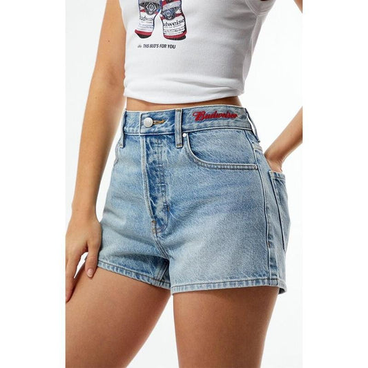 Budweiser Women's By PacSun Hopps Vintage High Waisted Denim Shorts
