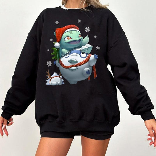 Bulbasaur Christmas Sweatshirt, Bulbasaur Santa Christmas Sweater, Bulbasaur Sweatshirt Hoodie, Anime Christmas Shirt, Anime Christmas Sweater, Christmas Pokemon Sweatshirt, Christmas Gifts For Pokemon Lovers, Pokémon Christmas Sweatshirt, Ivysaur Shirt