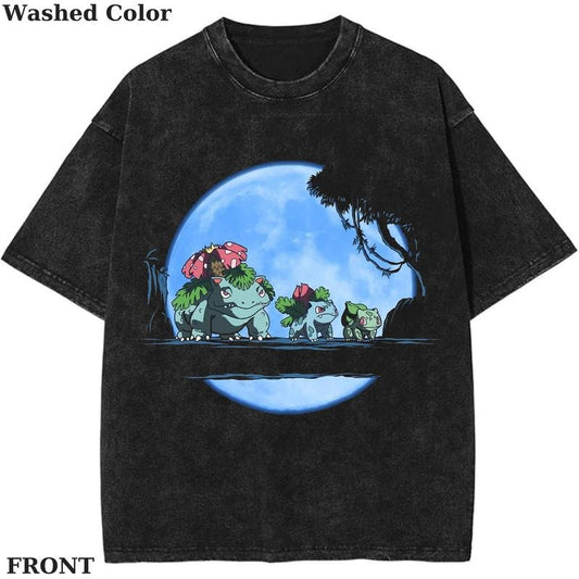 Bulbasaur Evolution Art Graphic T-Shirt, Pokemon T-Shirt, PKM Shirt, Anime Funny Shirt, Vintage Tee Streetwear Shortsleeve Printed Womenswear Top