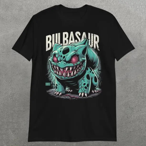 Bulbasaur Horror T-Shirt, Halloween Shirt, Pokemon Tee, Unisex T-Shirt, Gift For Men Women Menswear Top Tshirt Streetwear
