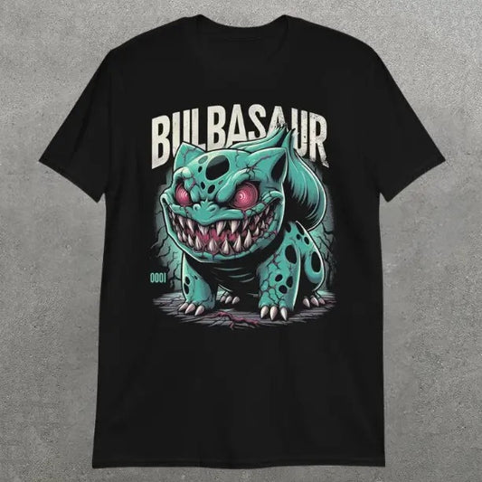 Bulbasaur Horror T-Shirt, Halloween Shirt, Pokemon Tee, Unisex T-Shirt, Gift For Men Women Menswear Top Tshirt Streetwear