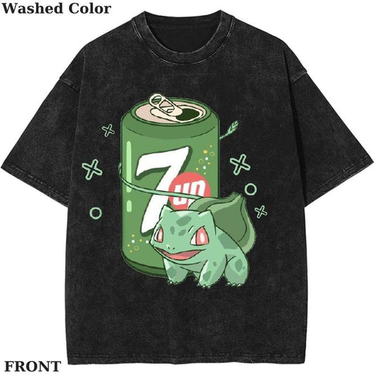 Bulbasaur x 7up Pokemon Graphic Shirt, Pokemon T-Shirt, PKM Shirt, Anime Funny Shirt, Vintage Tee Menswear Womenswear Streetwear Cotton Comfort