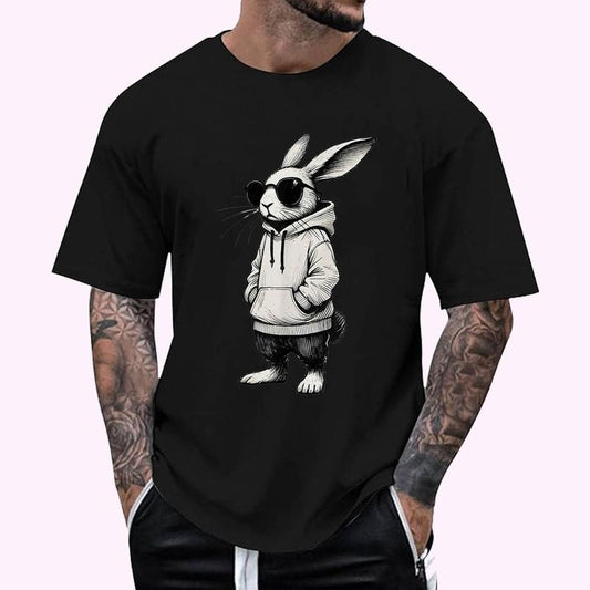 Bunny Face With Sunglasses Easter Day for Boys Men T-Shirt | Unisex Cotton Tee, Top Menswear
