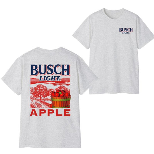 Busch Light Apple Peach Scenic T-Shirt, Vintage Summer Beer Graphic Tee, Casual Streetwear Shirt for Men and Women