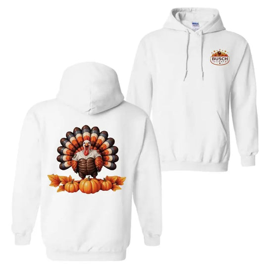 Busch Light Thanksgiving Hoodie, T-Shirt, Fun Festive Strong Turkey