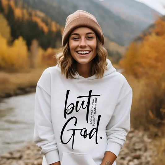 But God Hoodie - Christian Religious Hoodie, Comfortable Design, Available in Various Colors for Women, Ideal Gift, and Casual Wear - Womenswear