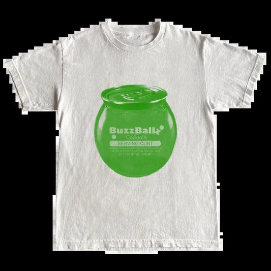 Buzz Ballz White Shirt, Vintage graphic Tee, Gift for Man and Woman
