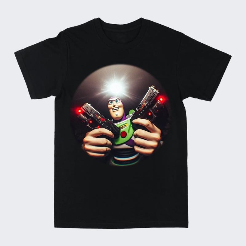 Buzz Lightyear Meme 90s graphic Tee, Funny Shirt, Unisex Cotton Crewneck T-Shirt - Medium, Short Sleeve, Casual Streetwear Printed Tee Menswear Top