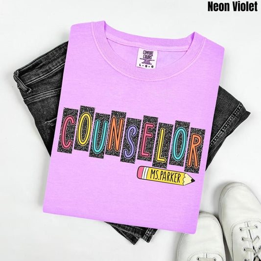 *CUSTOMIZABLE* Composition Counselor Comfort Colors T-Shirt 'NLB