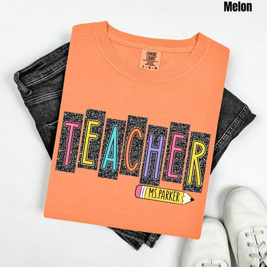 *CUSTOMIZABLE* Composition Teacher Comfort Colors T-Shirt 'NLB