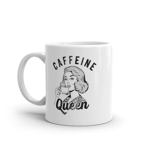 Caffeine Queen Mug Funny Sarcastic Royal Coffee Lover Graphic Novelty Cup-11oz Funny Coffee Mugs Ceramic Printed Drinkware Cup