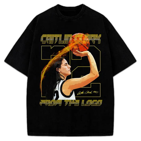 Caitlin Clark T-Shirt From The Logo Custom Fan Art Graphic Tee Crewneck Cotton Menswear Top