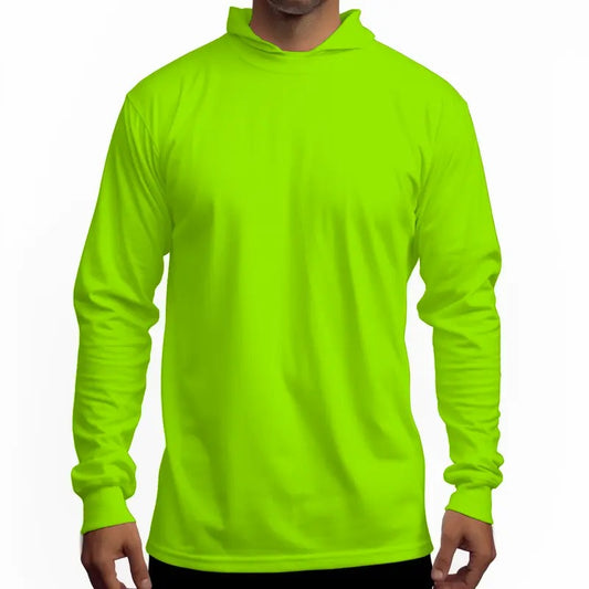 Hi Vis Long Sleeve Shirts with Hoodie / Camisas de Trabajo Construccion Manga Larga con Gorro Bird Menswear