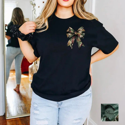 Camo Boy Mama Black T-Shirt Womenswear Top