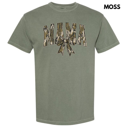 Camo Mama Bow Comfort Colors T-Shirt 'NLB'