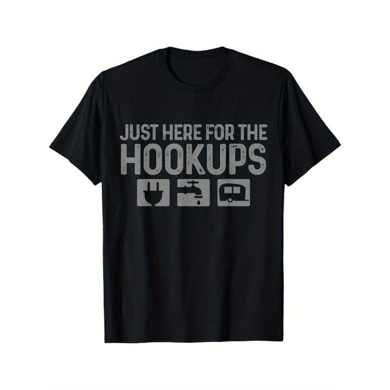 Camping Printed Men's Cotton Graphic T-shirt, Casual Short Sleeve Crew Neck T-shirt, Men's Tee For Outdoor made in usastyle{n002}10