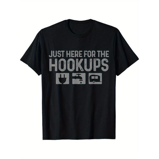 Camping Printed Men's Cotton Graphic T-shirt, Casual Short Sleeve Crew Neck T-shirt, Men's Tee For Outdoor made in usastyle{n002}10