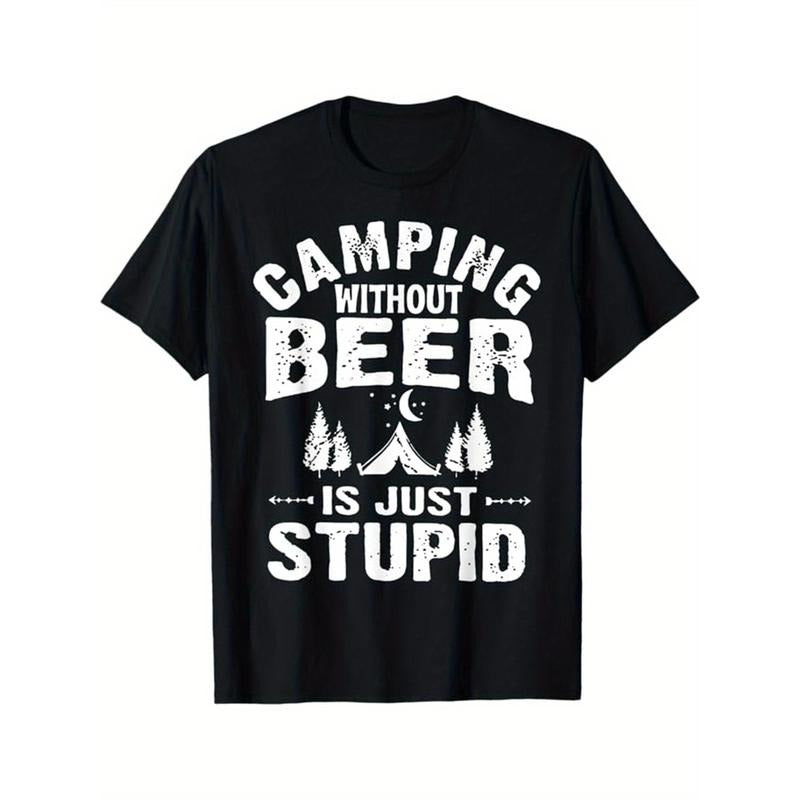 Camping Printed Men's Cotton Graphic T-shirt, Casual Short Sleeve Crew Neck T-shirt, Men's Tee For Outdoor made in usastyle{n002}3