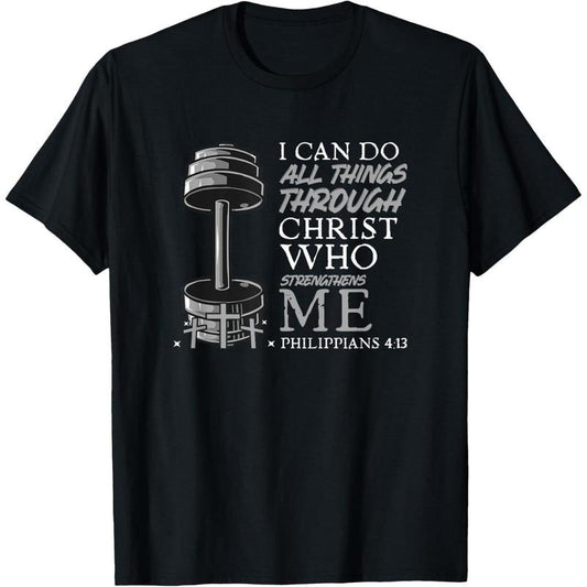 Can Do All Things Weightlifter Christian Gym Bible Verse T-Shirt