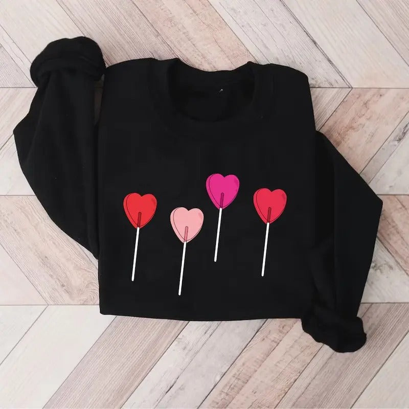 Candy Heart Sweatshirt, Heart Sucker Sweatshirt, Valentines Day Sweatshirt, Cute Valentines Sweatshirt, Valentine Graphic Tee, Heart Candy Shirt, Couple Shirt, XOXO Sweatshirt,  Funny Valentines Tee, Hodie and Sweater, T-Shirt