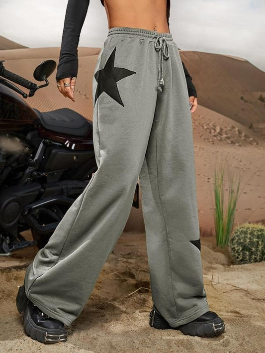 Causal Drawstring High Waist Baggy Straight Wide Leg Sweatpants with Pockets