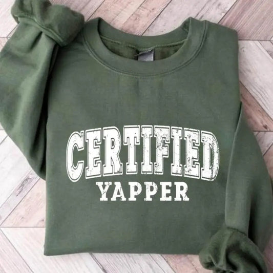 Certified Yapper Retro T-Shirt, Sweatshirt, Hoodie, Retro Unisex Shirt, Vintage Funny Yapper Shirt, Funny Gift for Friends