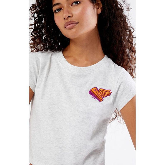 Champion Women's Heather Grey Classic Jersey Y2K T-Shirt