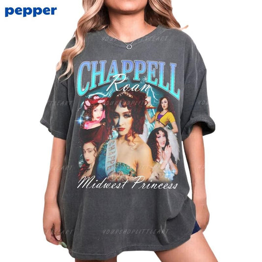 ChappellRoan Shirt, Midwest Princess Unisex T-Shirt, Gift For  Fan Tees, Merch Gift, Retro 90s Tee, Tshirt Top Menswear Womenswear Underwear Lady Streetwear Summer Comfort