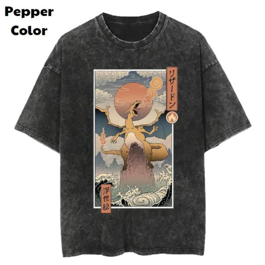 Charizard Picture Vintage Tee, Charizard T-Shirt, Pokemon Graphic Tees, Pokemon Shirt, Unisex Anime Shirt, Menswear Womenswear Streetwear