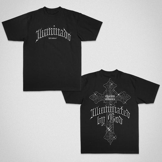 Charles Oliveira Illuminated by God Tee, Boxing T-shirt, Boxer Tee, Sports Shirt, UFC Shirt, Workout T-shirt, Sport Gym Athletics Outdoors Clothes, Boxing Menswear Cotton Crewneck Clothes