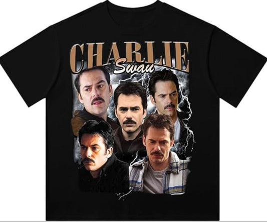 Charlie Swan Vintage 90s T-Shirt Merch Men Short Sleeve Women Funny Tee Unisex Tops Womenswear Streetwear