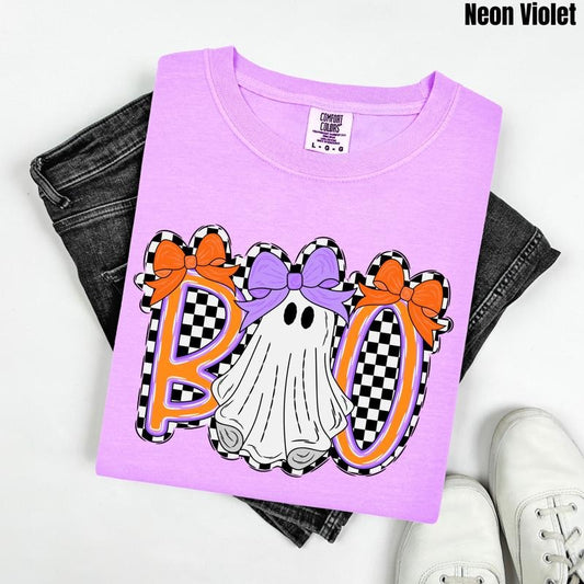 Checker Ghost BOO Comfort Colors T-Shirt 'NLB'