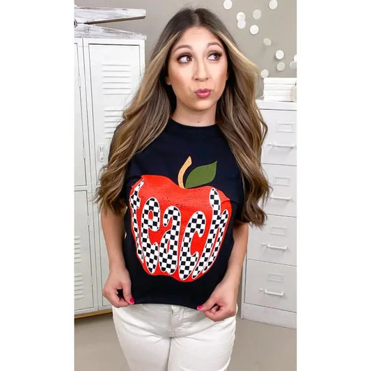 Checkerboard Teach Graphic T-Shirt