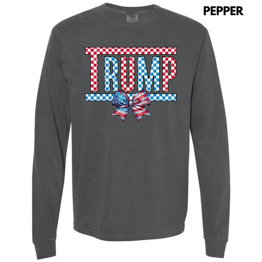 Checkered TRUMP Long Sleeve Comfort Colors T-Shirt 'NLB'