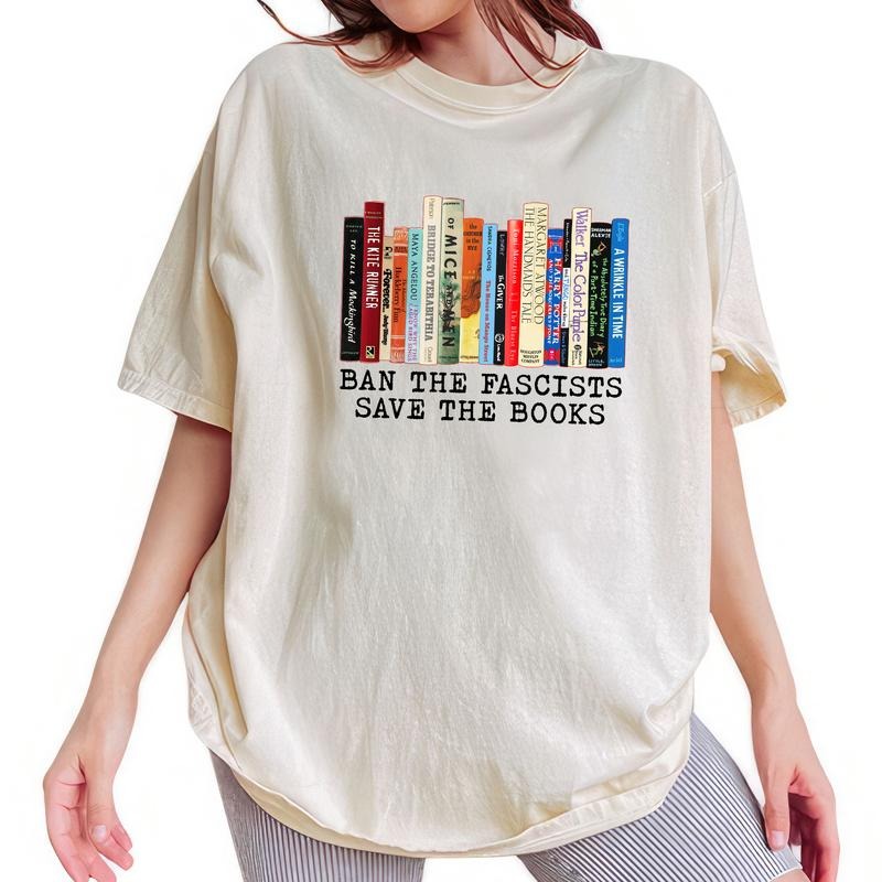 ChicCotton Ban The Fascists Save The Books Comfort Colors Shirt, Social Activism T-shirt, Read Banned Books Graphic Tee, Book Lovers Clothing