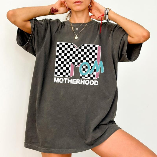 ChicCotton Checkered Mom Comfort Colors Shirt, Motherhood T-shirt, Mom Life Graphic Tee, 90s Mama Clothing, Gift For Wife, Mother's Day Gifts