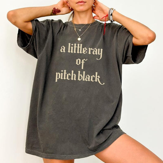 ChicCotton Gothic A Little Ray of Pitch Black Comfort Colors Shirt, Vintage Sarcasm T-shirt, Retro Sarcastic Humor Graphic Tee, Funny Gift For Friend