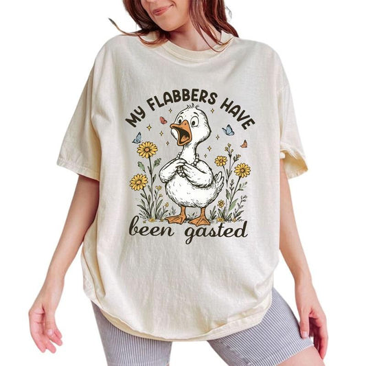 ChicCotton My Flabbers Have Been Gasted Comfort Colors Shirt, Sarcastic Goose Humor T-shirt, Funny Goose Graphic Tee, Cute Duck Clothing