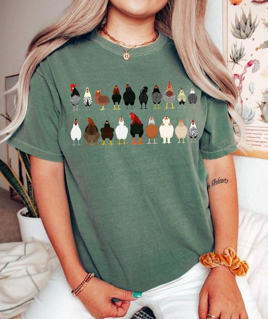 Chicken Breeds Farm Animal Lover T-Shirtstyle{n002}5