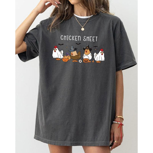 Chicken Sheet, Ghost, Skeleton, Funny, Pumpkin, Spooky, Witch, Aesthetic, Meme, Halloween, Costume, Tshirt, Women's, Comfort Colors Tee, Spooky, Tshirt, Witch, Pumpkin, Ghost, Skeleton