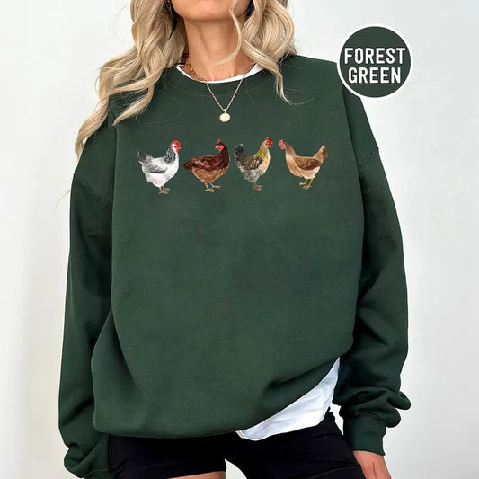 Chickens Crewneck Sweatshirt, Hoodie, T-shirt