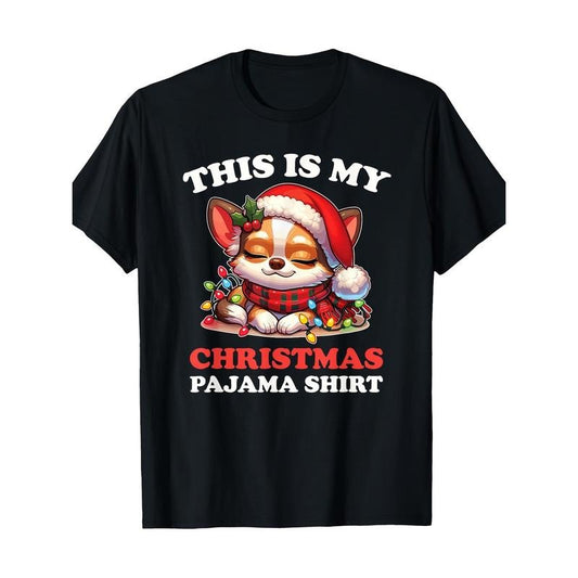 Chihuahua Weihnachten This Is My Christmas Pajama 220g 100% Cotton T-Shirt made in usa