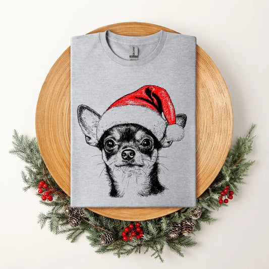 Chihuahua, Santa, Dog, Christmas, Dog Lover, Pet T-Shirt, Soft Style Tee, Women's Graphic Tshirt