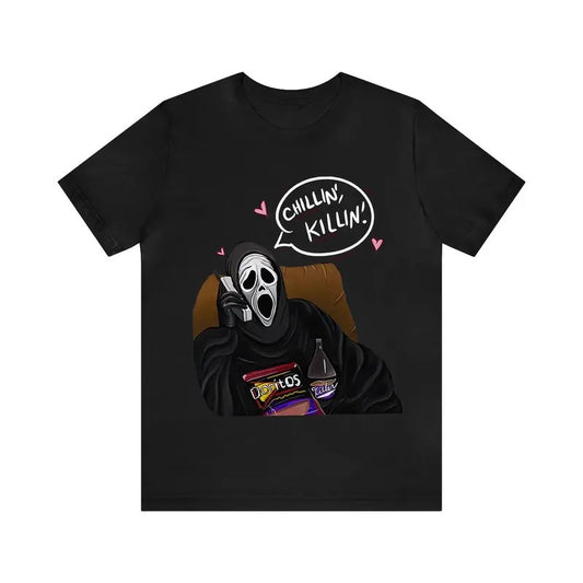 Chillin' Killin' Scream T-Shirt, Funny Halloween T-Shirt, Unisex Cotton For Men Women