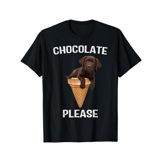 Chocolate Lab Waffle Cone Ice Cream Cute Labrador Puppy Mens T Shirt made in usa