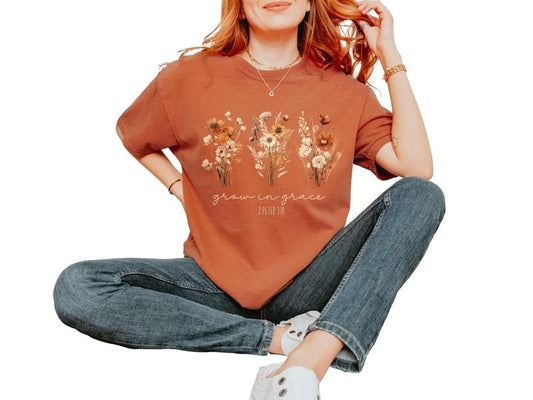 Christian Shirt For Women, Trendy Bible Verse T Shirt, Floral Christian Tshirt, Religious Baptism Gift, Unisex T-Shirt, Gifts For Friend Bff, Short Sleeve Tee Shirt, Gift Ideas For Her, Gifts For Christmas Fit Top